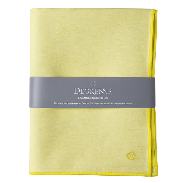 guy degrenne NUANCES COTON & LIN JAUNE PALE Nappe rectangulaire 180 x 250 cm