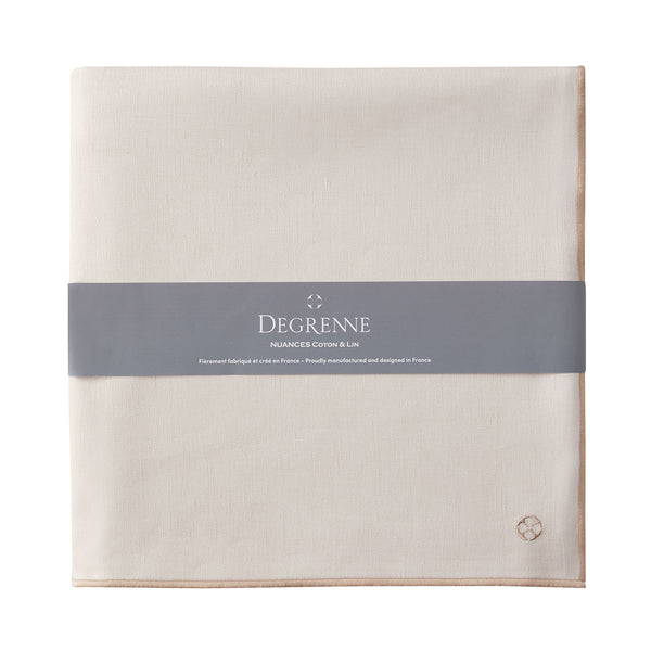 guy degrenne NUANCES COTON & LIN NUDE Nappe carrée 180 x 180 cm