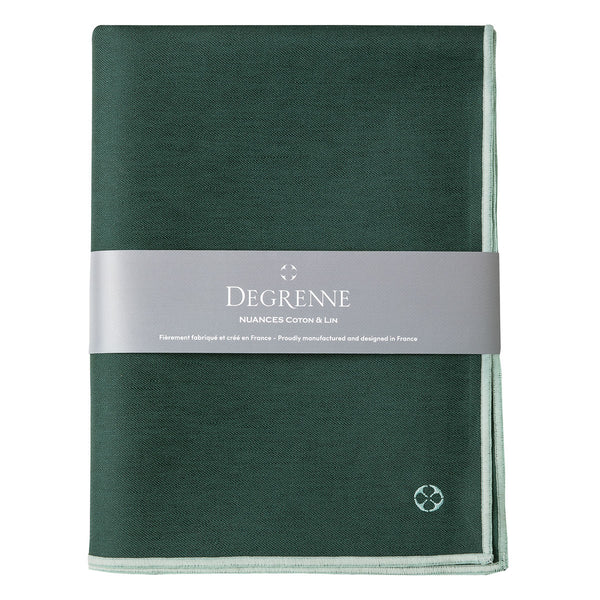 guy degrenne NUANCES COTON & LIN VERT EMERAUDE Nappe rectangulaire 180 x 250 cm