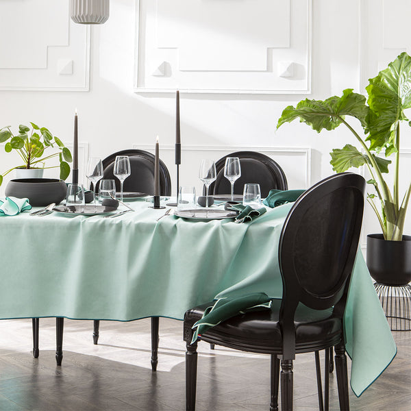 Guy Degrenne NUANCES COTON & LIN VERT MENTHE Nappe Rectangulaire 180 X 250 Cm