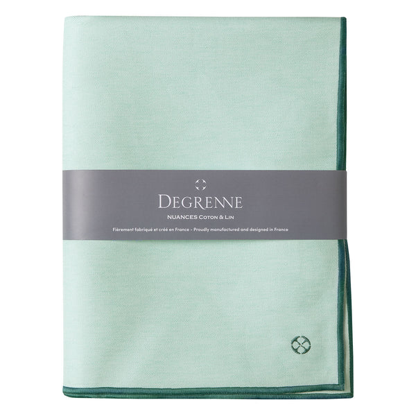 guy degrenne NUANCES COTON & LIN VERT MENTHE Nappe rectangulaire 180 x 250 cm