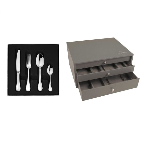 guy degrenne VERLAINE ARGENTE CLASSE I Colis écrin 124 couverts