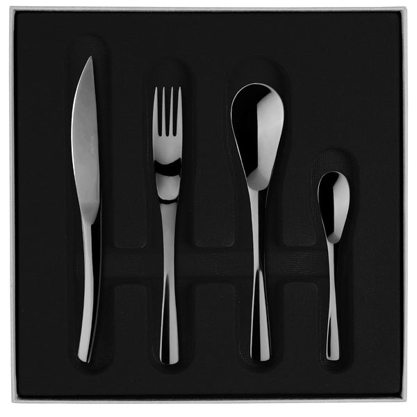 Guy Degrenne XY BLACK MIROIR Colis écrin 50 Couverts