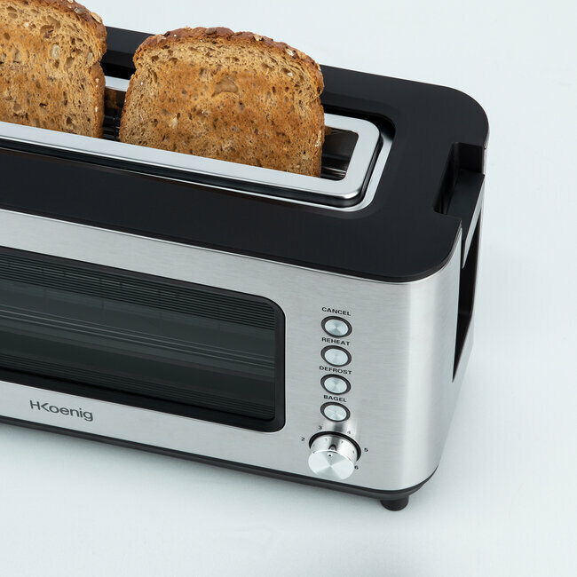 H.koenig Grille-pain Toaster Avec Vitre Transparente
