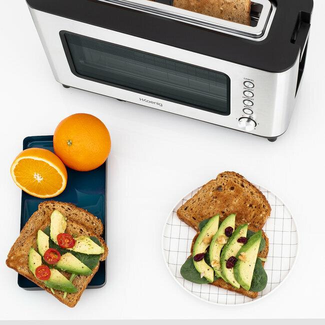 H.koenig Grille-pain Toaster Avec Vitre Transparente