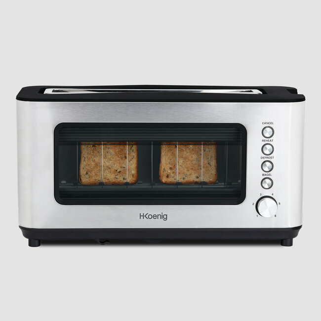 h.koenig grille-pain toaster avec vitre transparente