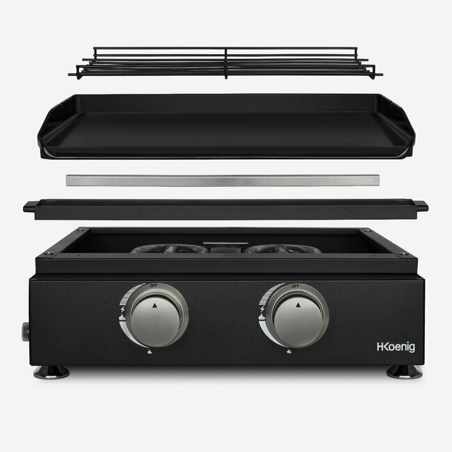 H.koenig Plancha Au Gaz 2 Brûleurs