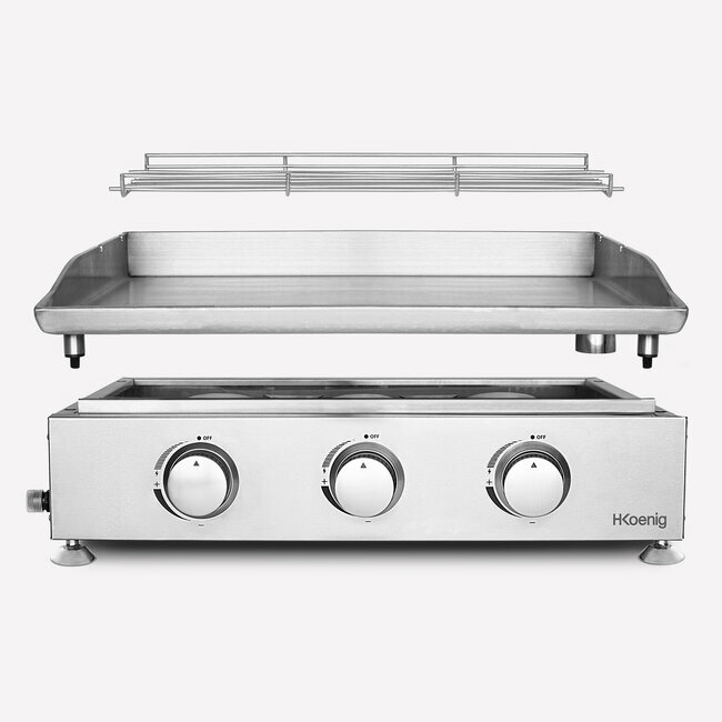 h.koenig Plancha au gaz 3 brûleurs