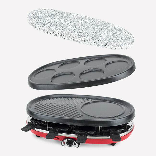 H.koenig Raclette 4 En 1 Pour 8 Personnes