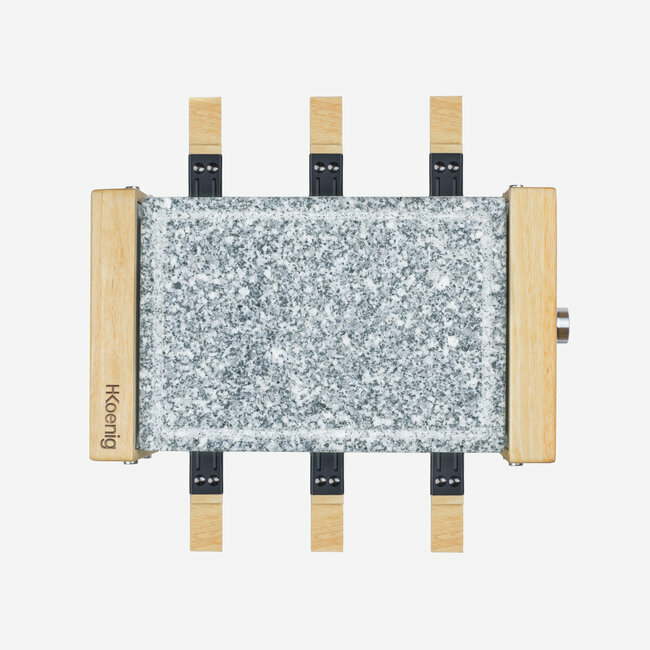 H.koenig Raclette Et Pierre à Cuire 6 Personnes Design Bois