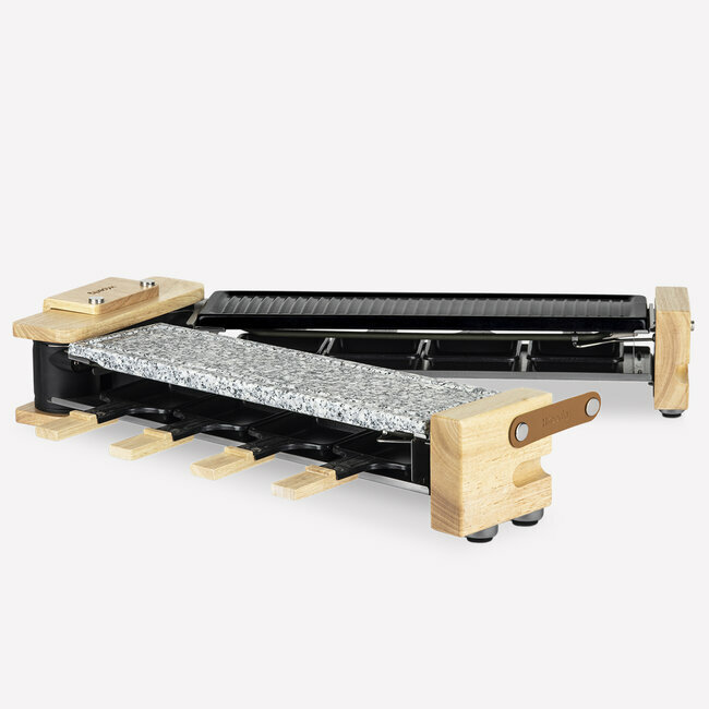 H.koenig Raclette Pierre à Cuire Et Grill 8 Personnes Design Bois