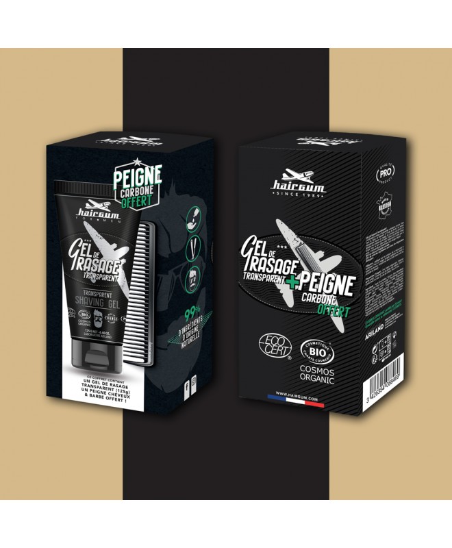Hairgum COFFRET HG Peigne + HGFM Gel Rasage