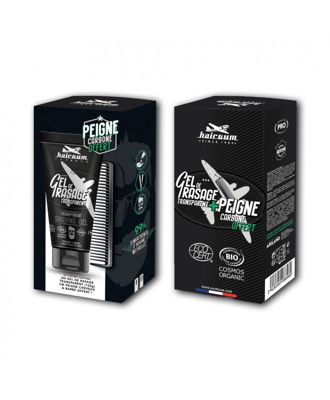 hairgum COFFRET HG Peigne + HGFM Gel Rasage