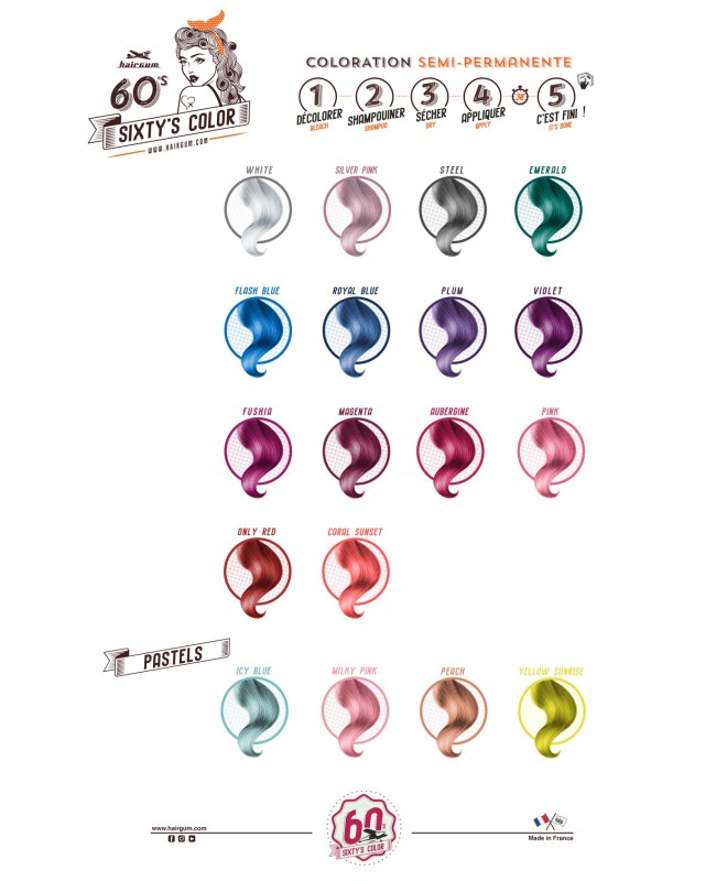 Hairgum Icy Blue Sixty'S Color 60ML