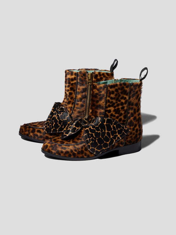 Heimstone Bottines BB En Cuir Imprimé Léopard Et Girafe