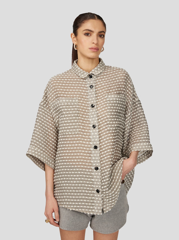 Heimstone Chemise Astrée En Voile Soufflé Gris Galet