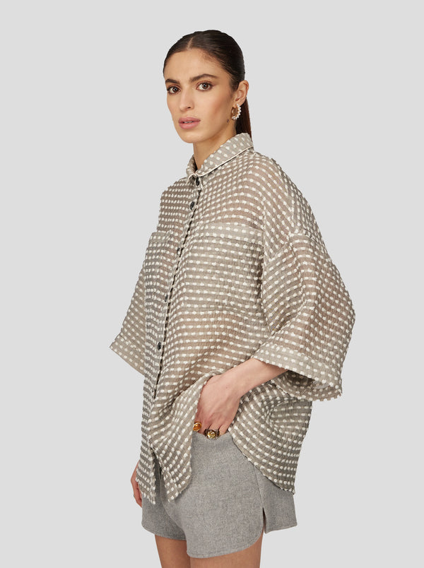 Heimstone Chemise Astrée En Voile Soufflé Gris Galet
