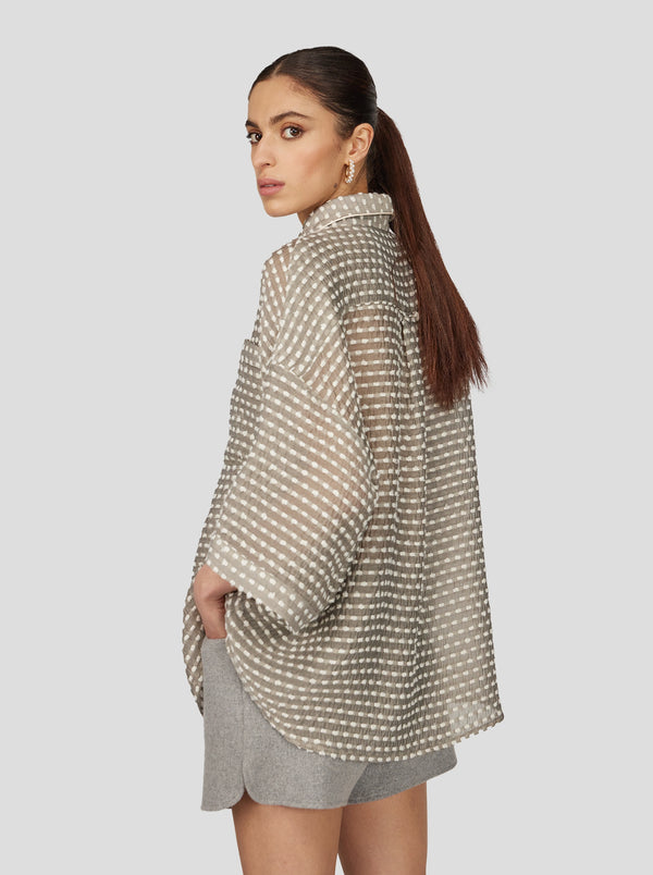 Heimstone Chemise Astrée En Voile Soufflé Gris Galet