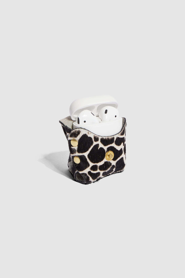 Heimstone Etui Airpods En Cuir Imprimé Girafe Blanc