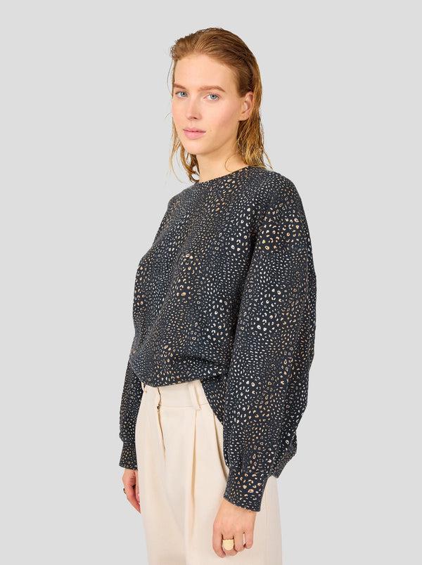 Heimstone Harlem Jumper En Molleton Imprimé Léopard Noir