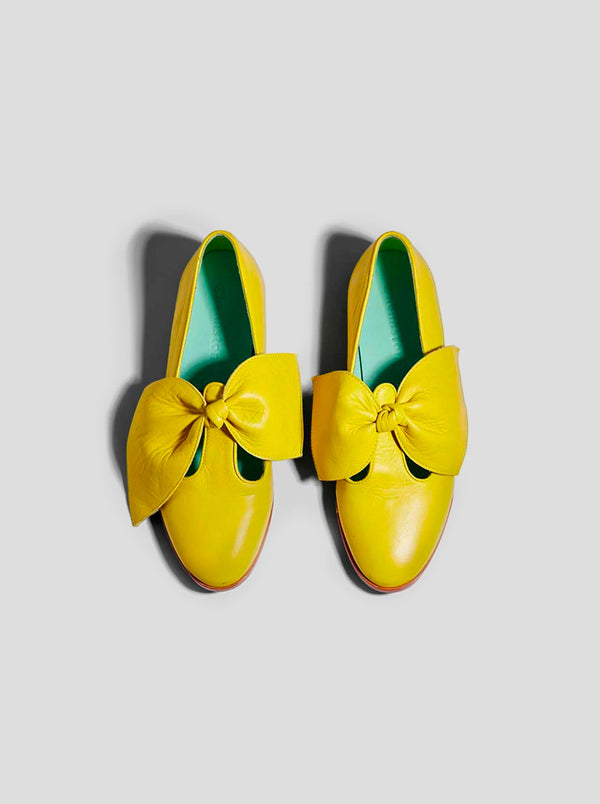 heimstone Ballerines BB en cuir jaune