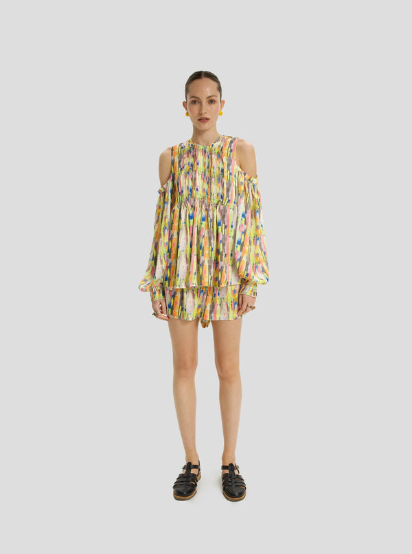 heimstone Blouse Blanca en Imprimé Poolside