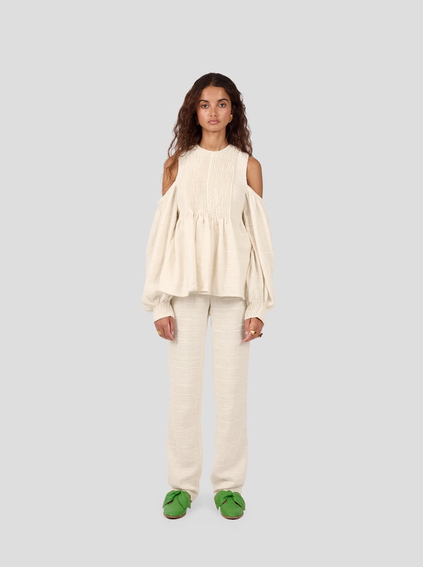 Heimstone Blouse Blanca En Toile De Jute Ivoire