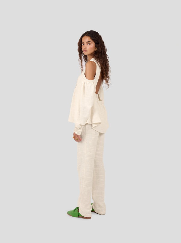 Heimstone Blouse Blanca En Toile De Jute Ivoire