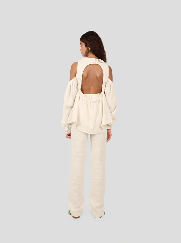 Heimstone Blouse Blanca En Toile De Jute Ivoire
