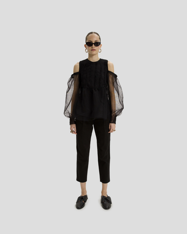 Heimstone Blouse Blanca En Tulles Faux Plis