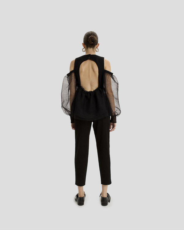 Heimstone Blouse Blanca En Tulles Faux Plis