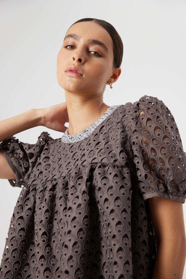 Heimstone Blouse Gaya En Dentelle Charbon