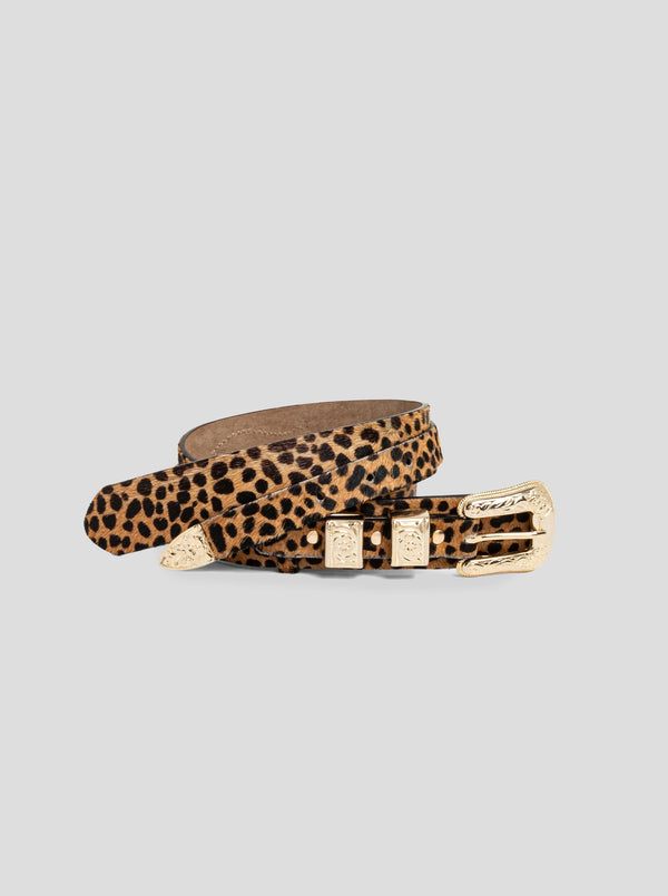 heimstone Ceinture Texane en cuir imprimé Guépard