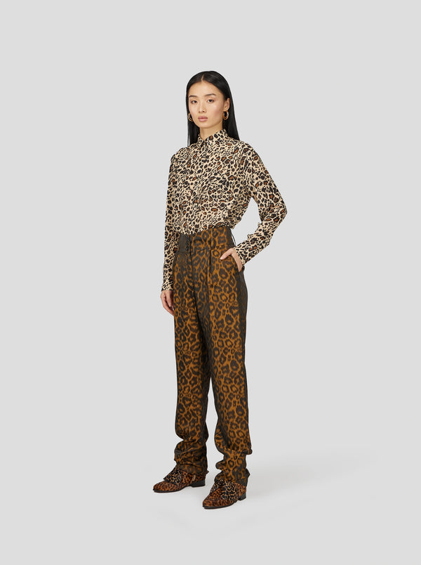 heimstone CHEMISE DORI EN IMPRIMÉ LEOPARD SOYEUX
