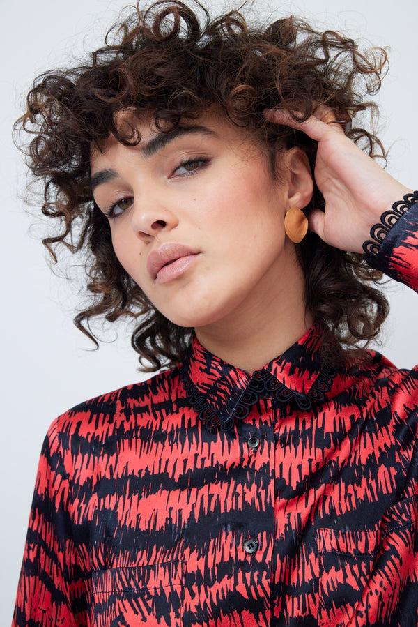 Heimstone Chemise Dori En Imprimé Pigment Grenade