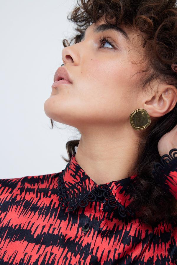 Heimstone Chemise Dori En Imprimé Pigment Grenade