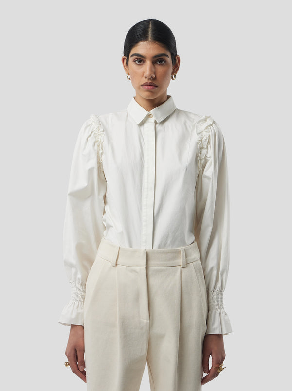 Heimstone Chemise Imogen En Voile De Coton Blanc