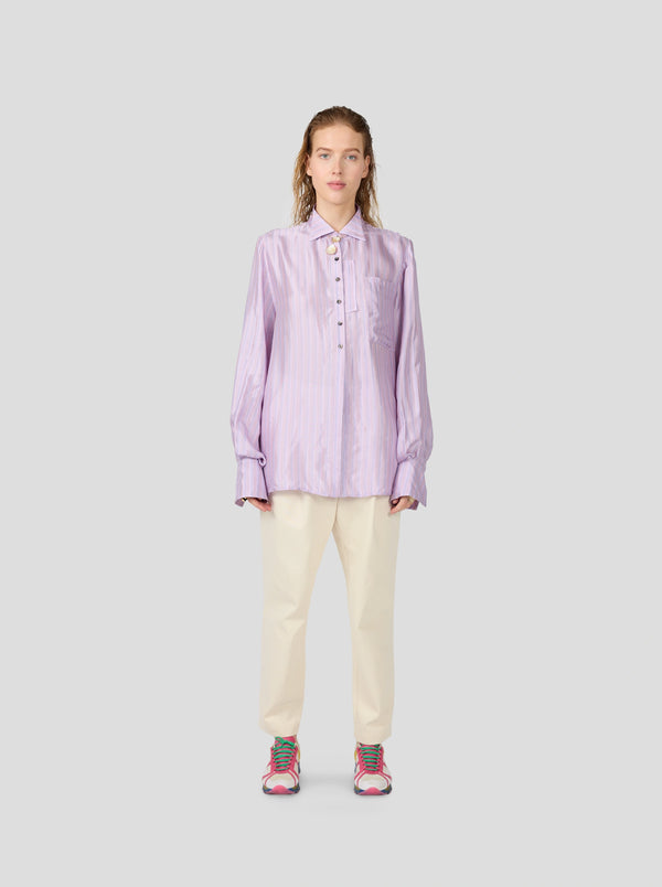 Heimstone Chemise Mogador En Voile Rayé Brume