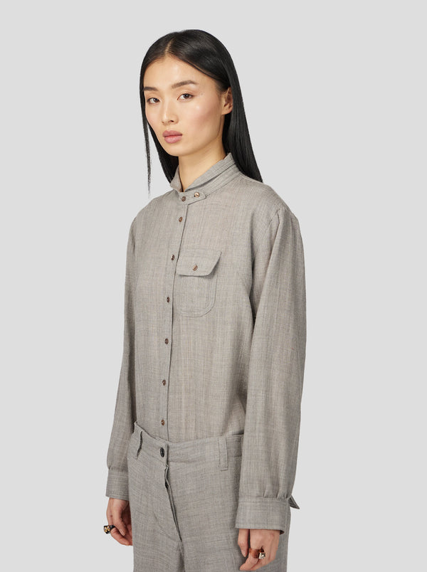 Heimstone Chemise Tokyo En Drap De Laine Cendre