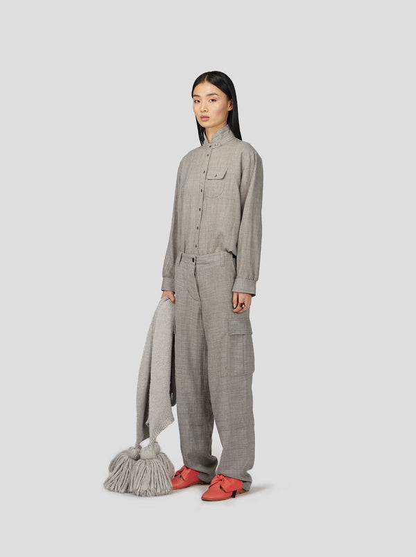 heimstone Chemise Tokyo en Drap de laine Cendre