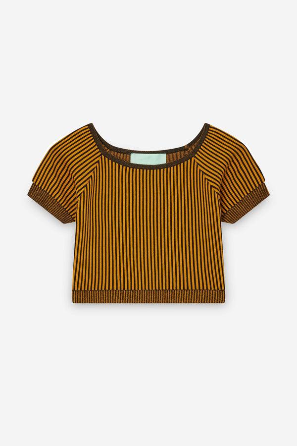 heimstone Crop top Tanya en maille Rayures Gold