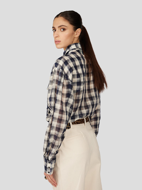 Heimstone ELWOOD SHIRT IN OVERSIZED BLACK VICHY