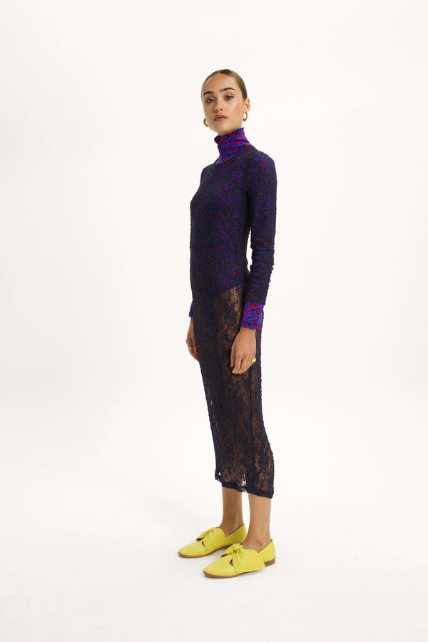 Heimstone Fox Dress In Night Guipure Lace