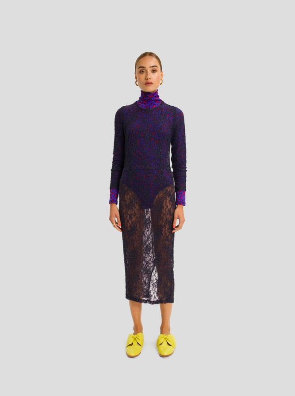 heimstone Fox Dress in Night Guipure Lace