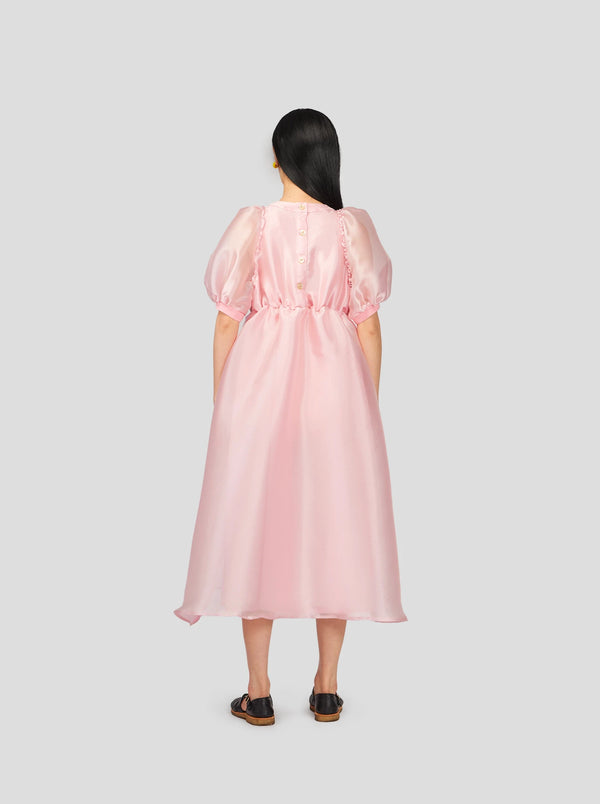 Heimstone Martha Dress In Pink Moon Organza
