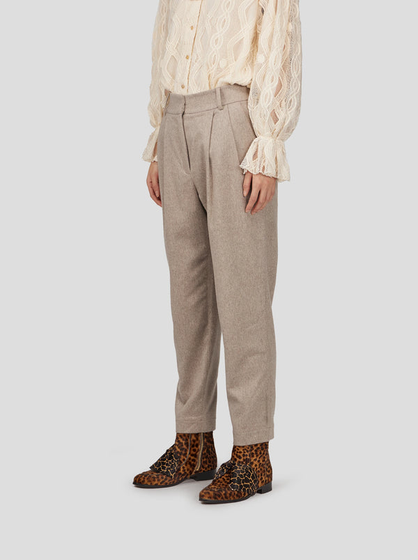 Heimstone Pantalon Gabriel En Flanelle Taupe Glacé