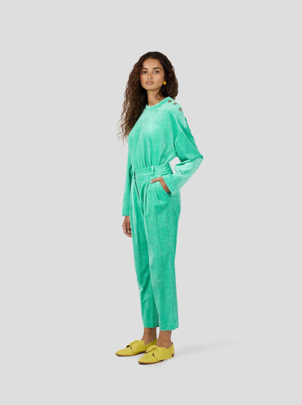Heimstone Pantalon Gabriel En Velours Vert Minéral