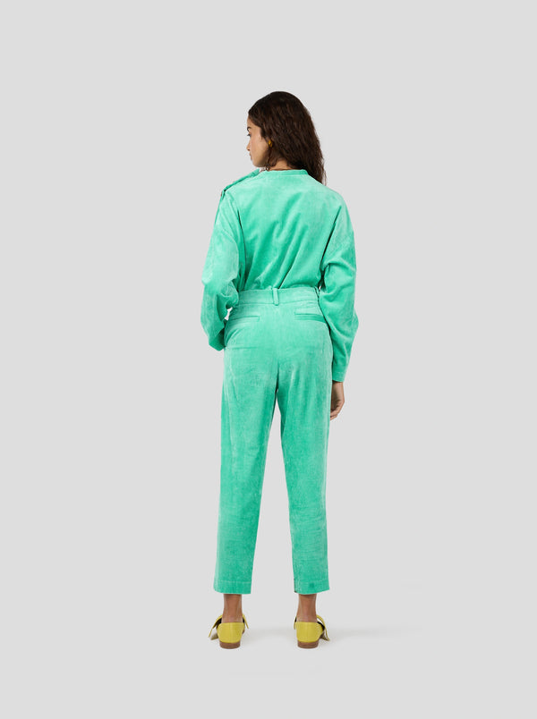 Heimstone Pantalon Gabriel En Velours Vert Minéral
