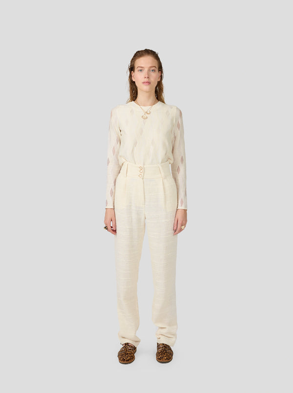 heimstone Pantalon Jojo en Toile de Jute ivoire