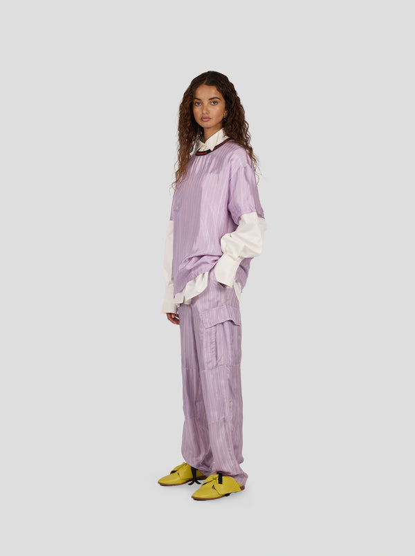 Heimstone Pantalon Santino En Voile Rayé Brume